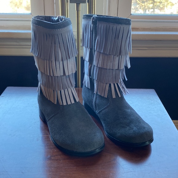 L’Amour Sierra Leather Fringe Tall Boot, Size 10 - Picture 1 of 12